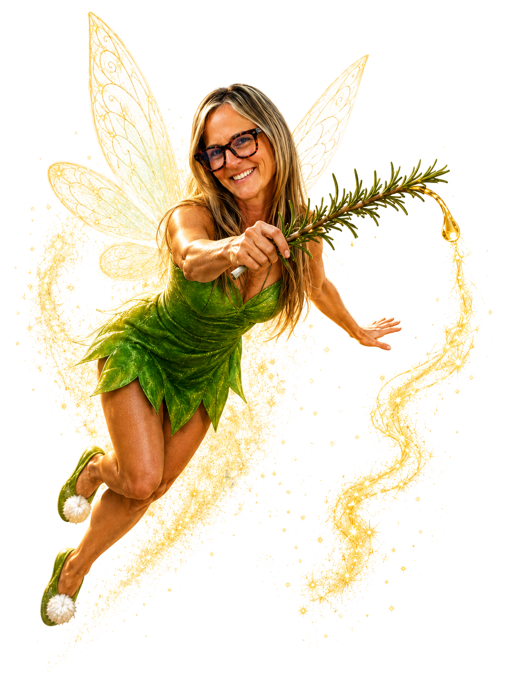 Ava as a fairy holding a sprig of rosemary