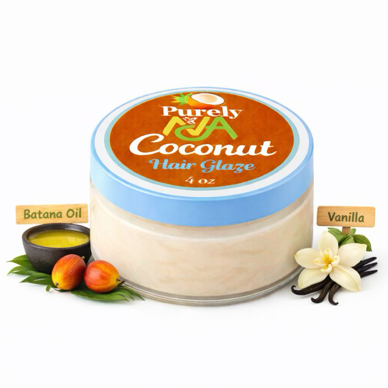 Purely Ava Coconut Hair Glaze with Batana Oil and Vanilla, 4 oz